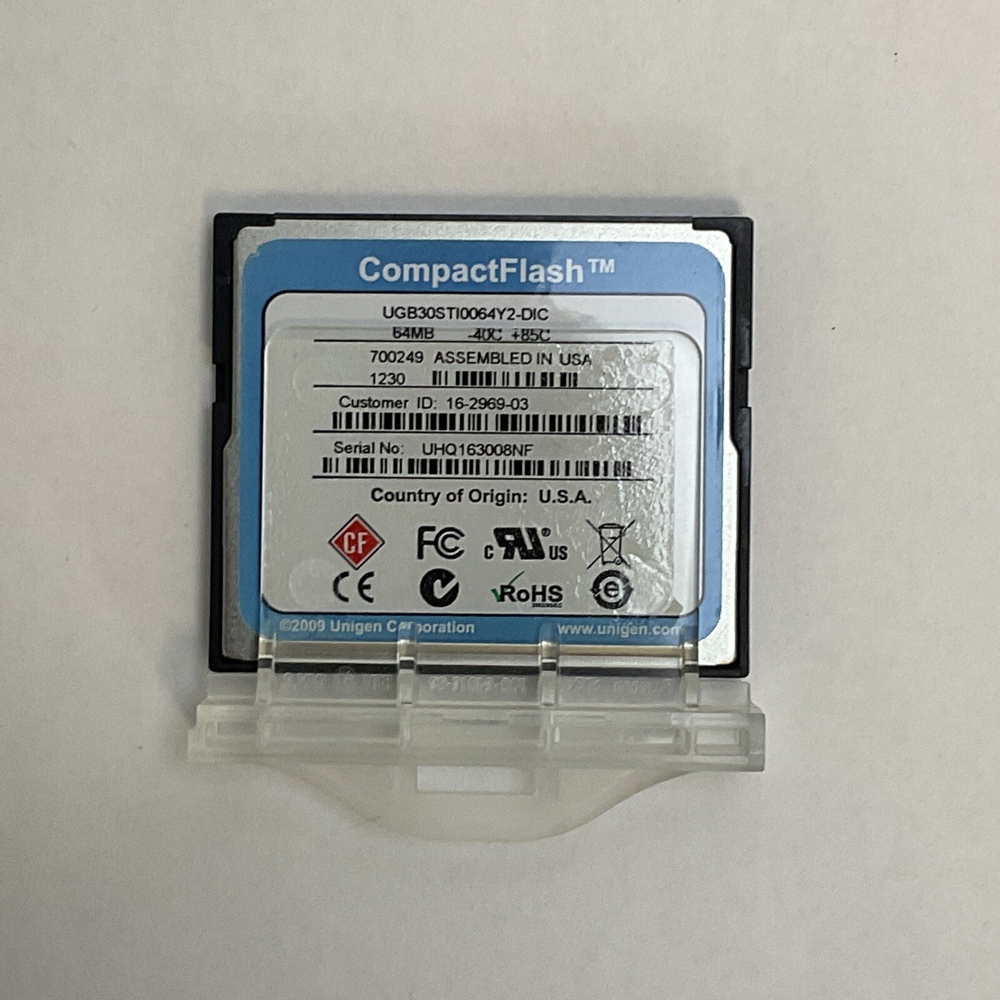 ALLEN BRADLEY 1783-MCF SER A DIR/VER 10000016538/05 COMPACT FLASH CARD STRATIX