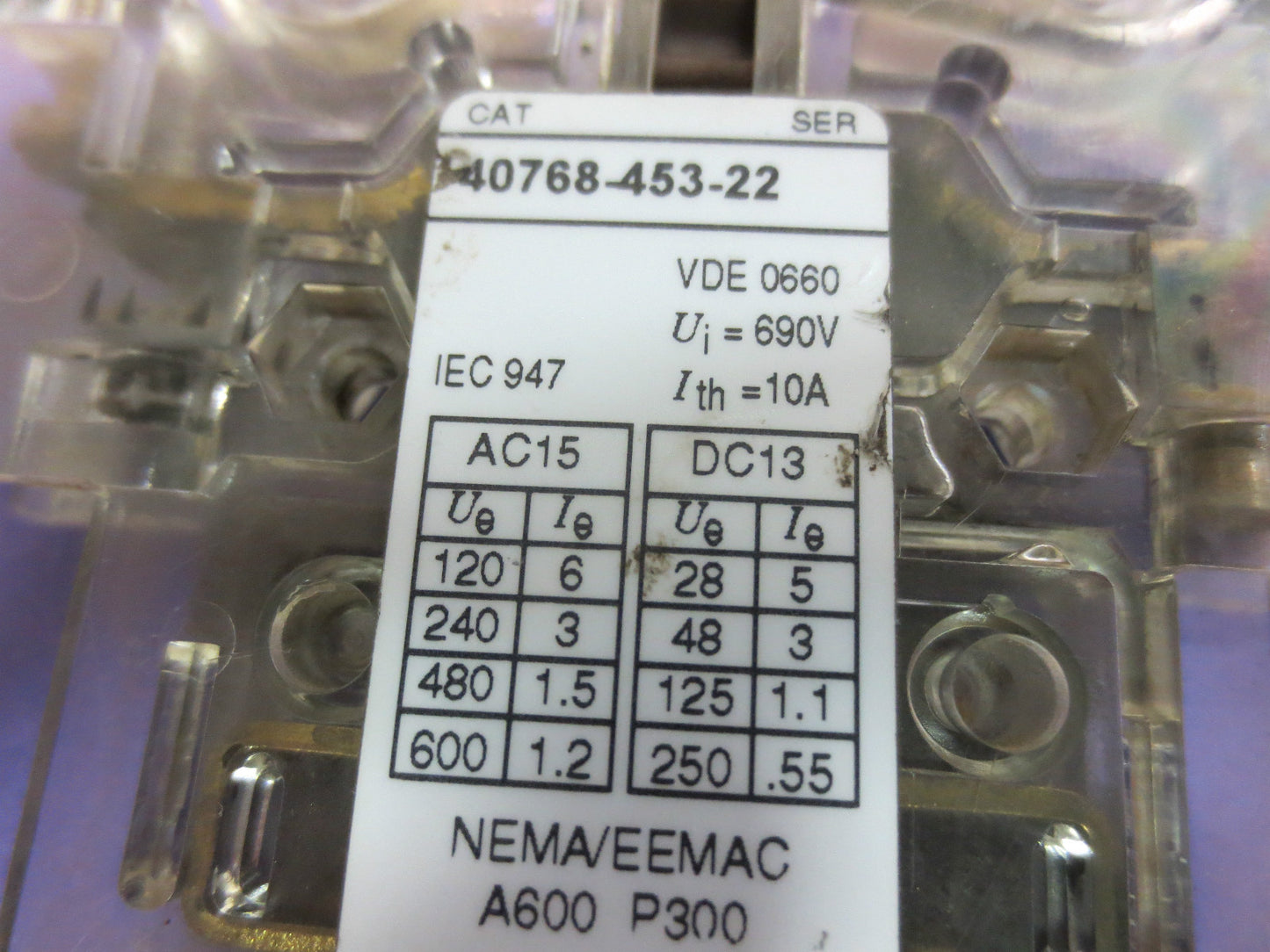 ALLEN BRADLEY 40768-453-22 - AUXILIARY CONTACT