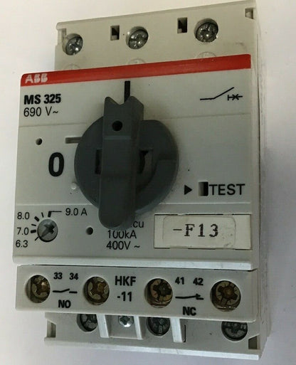 ABB MS 325 MANUAL MOTOR STARTED CIRCUIT PROTECTOR 9.0A