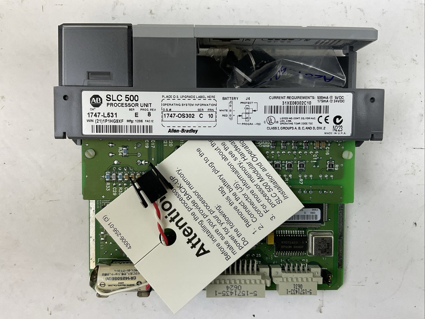 ALLEN BRADLEY 1747-L531 SER E PROC REV 8 1747-OS302 SER C FRN 10 SLC500 PROCESSO