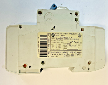 ALLEN BRADLEY 1489-A1D010 CIRCUIT BREAKER SER.A  ***LOTOF3***