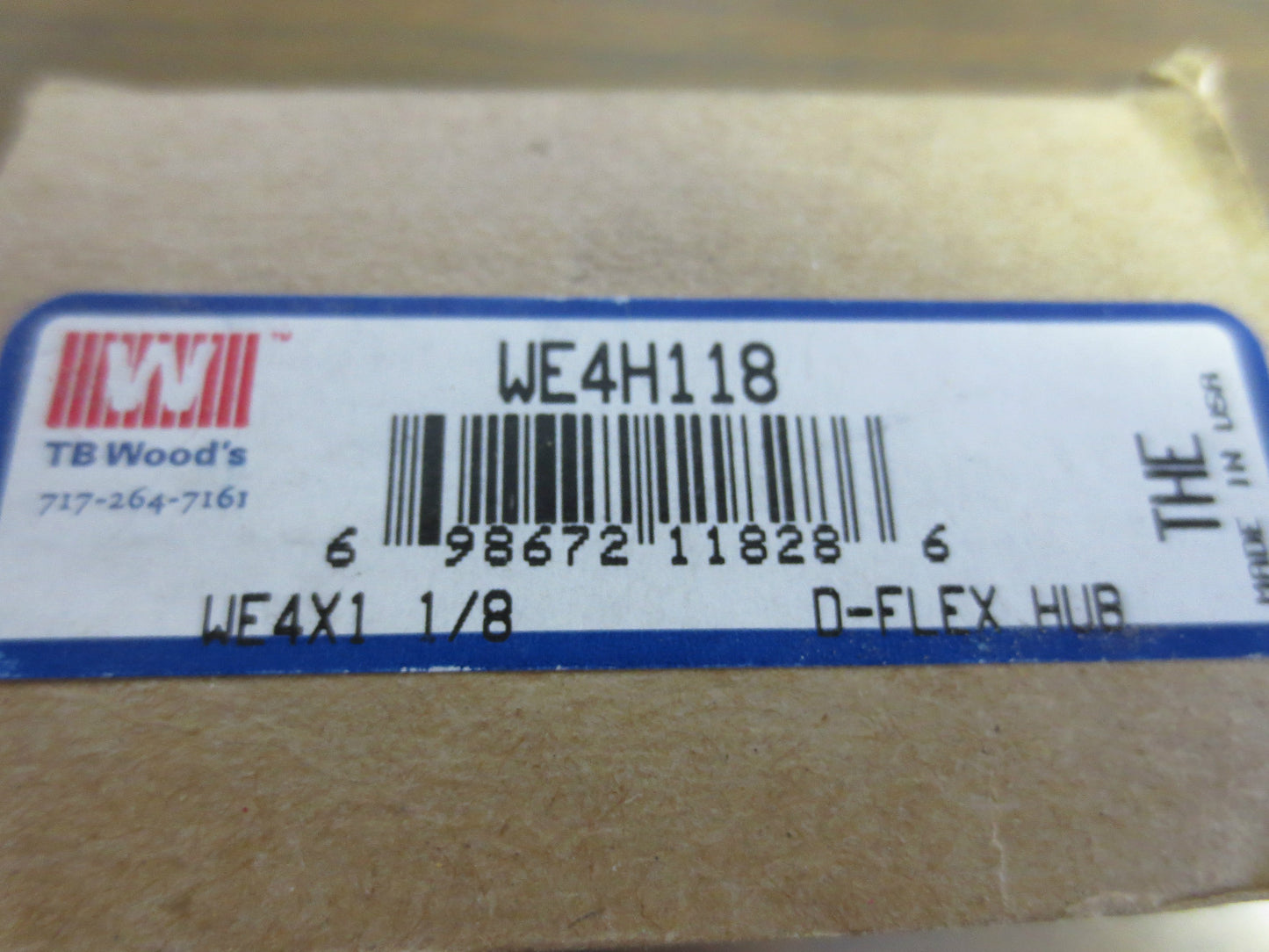 TB WOOD'S WE4H118 O-FLEX TIRE COUPLING HUB 4x1-1/8 FLANGED w/ KEYWAY NEW SURPLUS