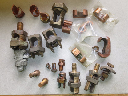 BURNDY, BLACKBURN, other SPLIT BOLT and BRONZE and COPPER CONNECTORS, HARDWARE