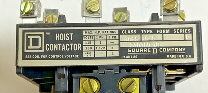 SQUARE D 8965 R0-5 AC REVERSING HOIST CONTACTOR 575V SER.D