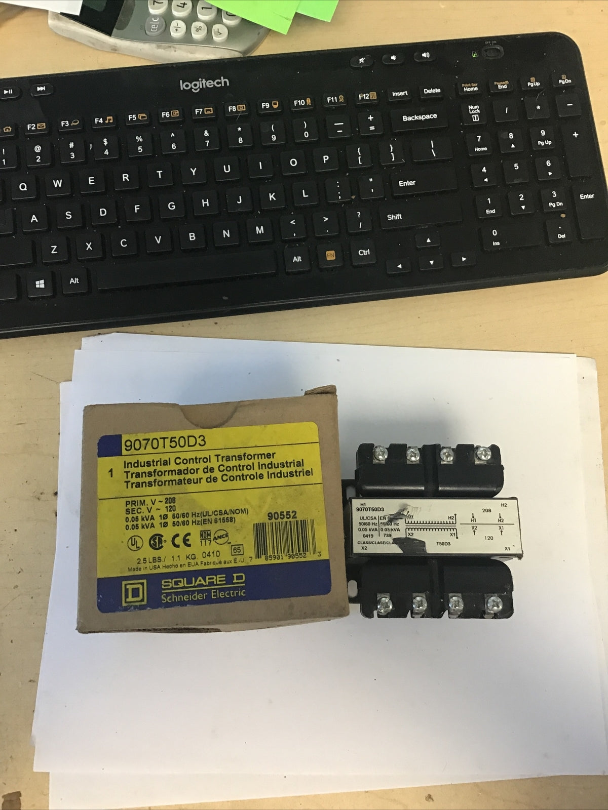 SQUARE D 9070T50D3 INDUSTRIAL CONTROL TRANSFORMER 50/60HZ 208-120VAC