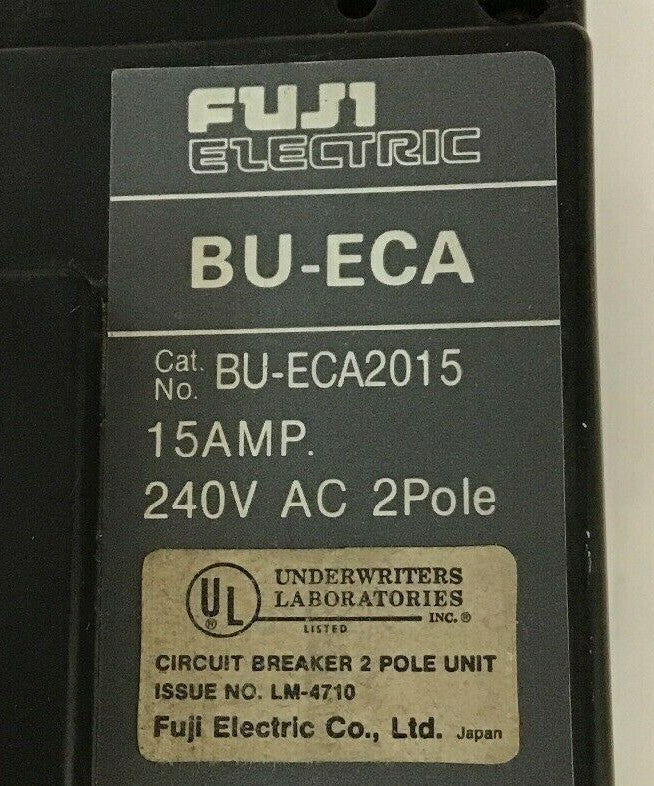 FUJI ELECTRIC BU-ECA2015 CIRCUIT BREAKER  15AMP 240VAC 2POLE