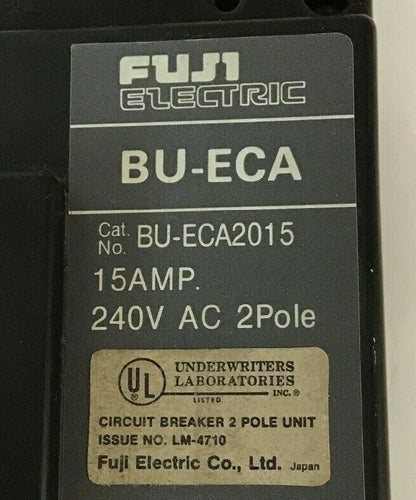 FUJI ELECTRIC BU-ECA2015 CIRCUIT BREAKER  15AMP 240VAC 2POLE