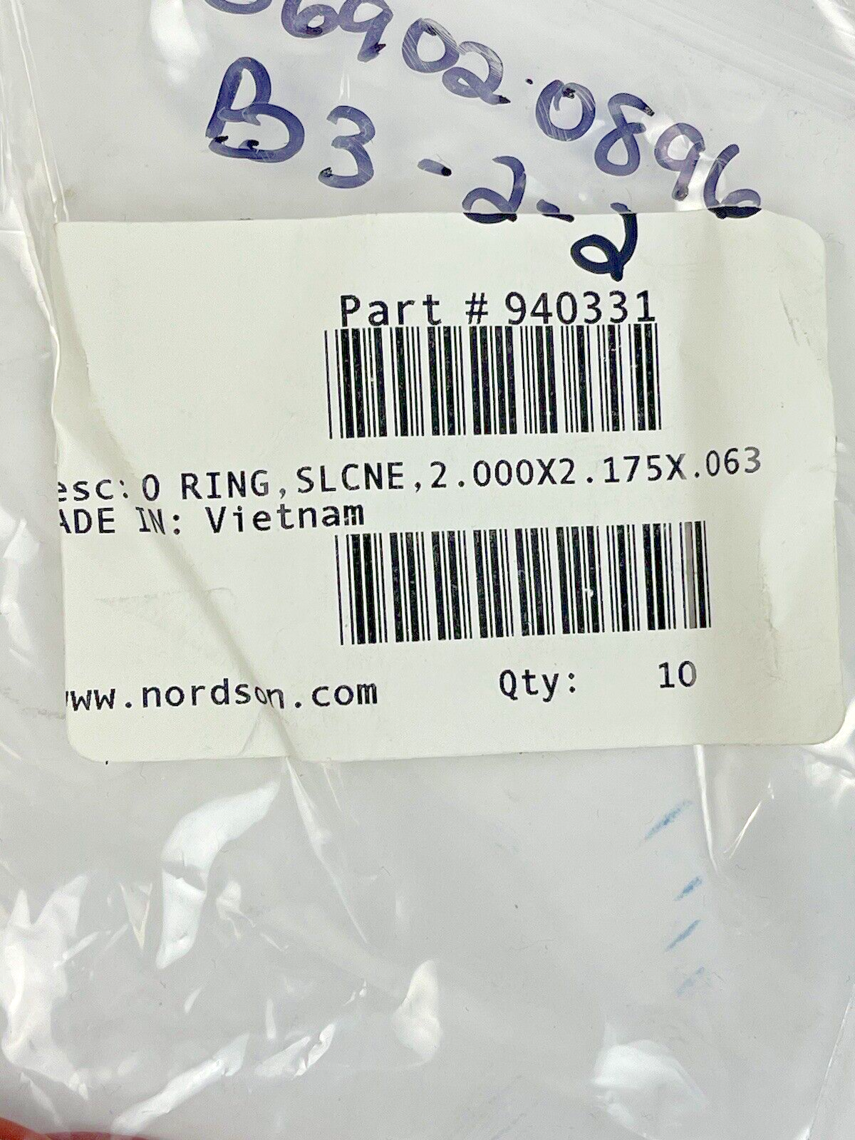NORDSON *LOT OF 10* - 940331 O-Ring FOR ENCORE SPRAY GUNS REPAIR AND MAINTENANCE