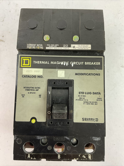 SQUARE D Q2B32225H CIRCUIT BREAKER 225AMP 3POLE 240VAC