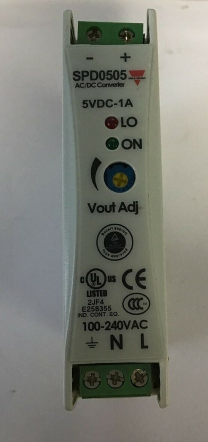 CARLO GAVAZZI SPD05051 AC/DC CONVERTER 5VDC-1A 100-240VAC