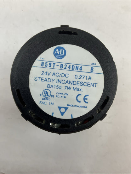 ALLEN BRADLEY 855T-B24DN4 SER B 24V 0.271A STEADY INCANDESCENT RED STACK LIGHT