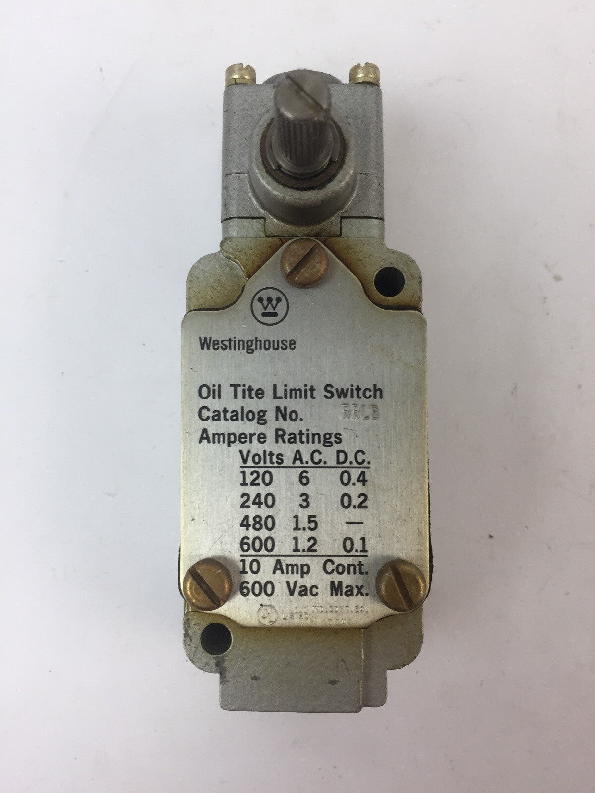 WESTINGHOUSE RRLB RR LIMIT SWITCH MAINTAINED CONTACT LIMIT SWITCH 600VAC 10AMP