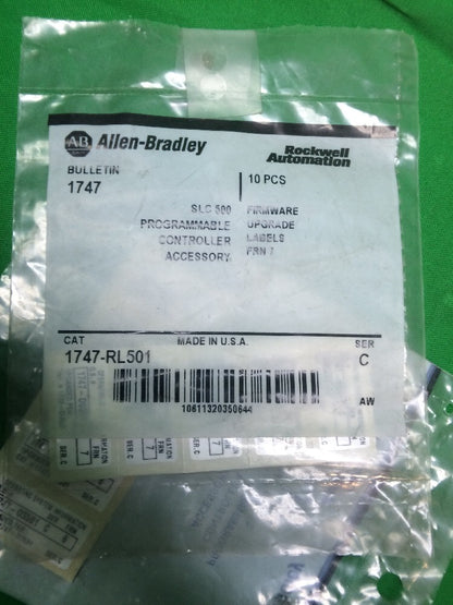 *LOT OF 2* ALLEN BEADLEY 1747-RL501 FIRMWARE UPGRADE LABELS QTY. 20