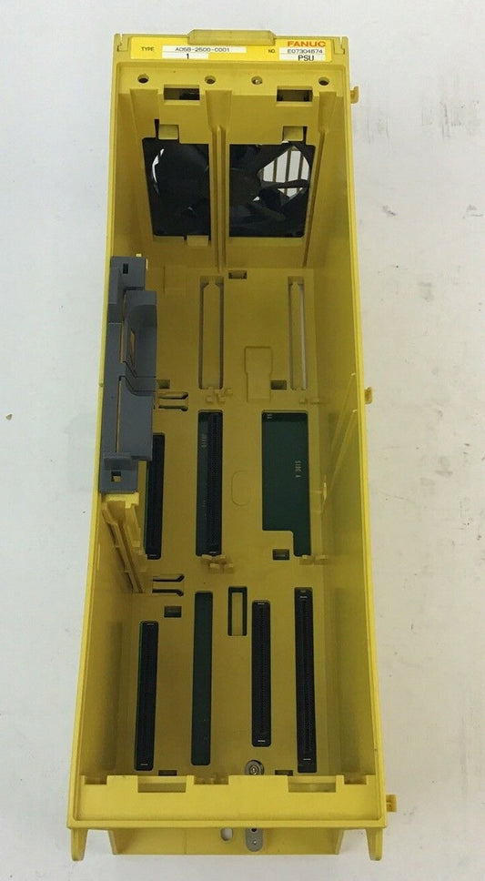 FANUC A05B-2500-C001 RACK CHASSIS W/ FANS A02B-0260-C021