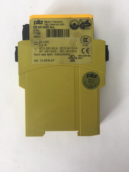 PILZ PZE X4P 24VDC 4n/o SAFETY RELAY 24 VDC 2.5W