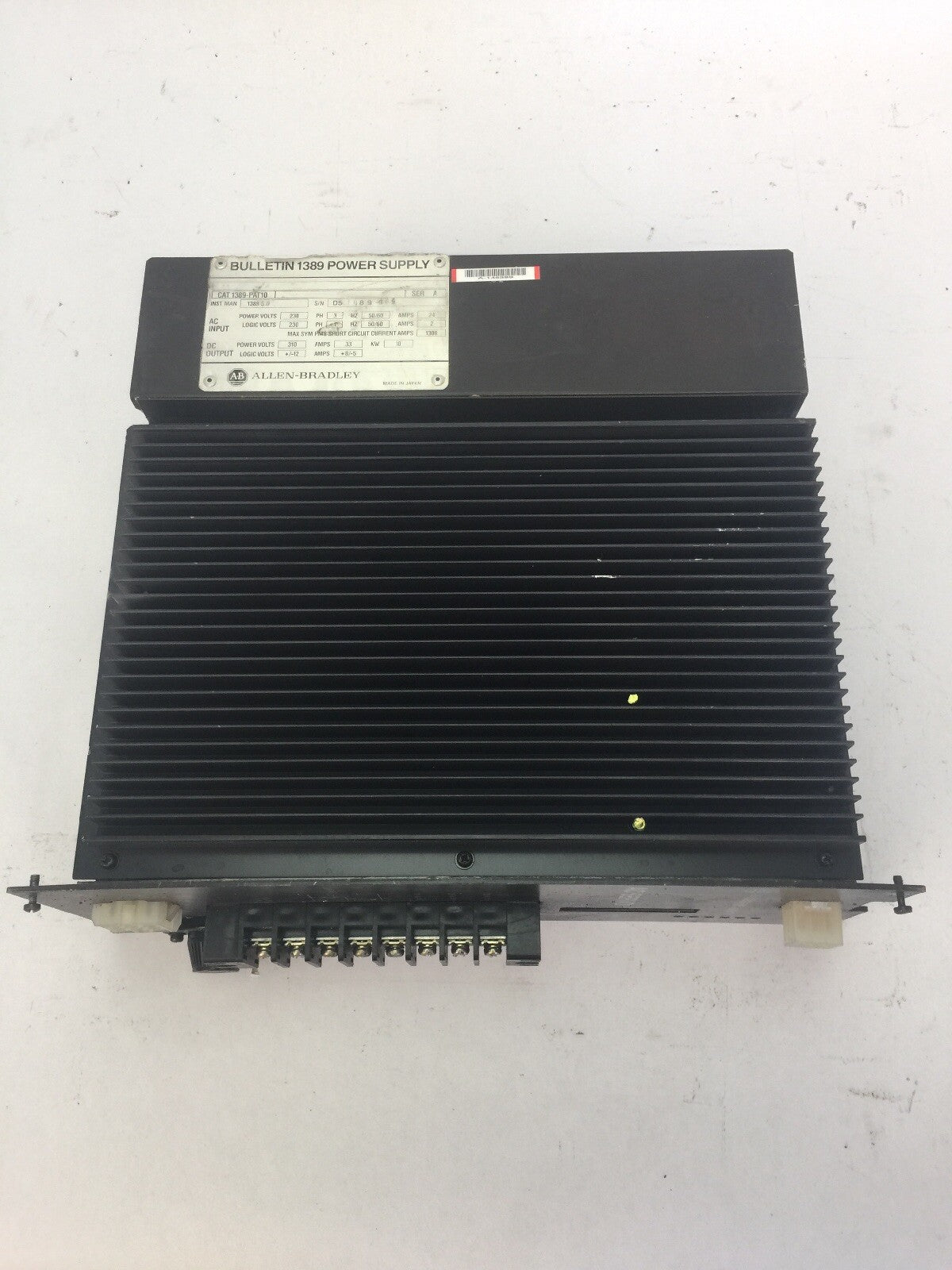 ALLEN BRADLEY 1389-PAT10 POWER SUPPLY SER A  INPUT 230VAC OUTPUT 310VDC 33A 10KW