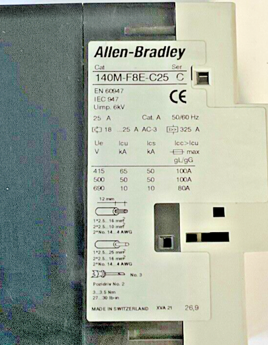 ALLEN-BRADLEY 140M-F8E-C25 MOTOR PROTECTOR CIRCUIT BREAKER SER.C