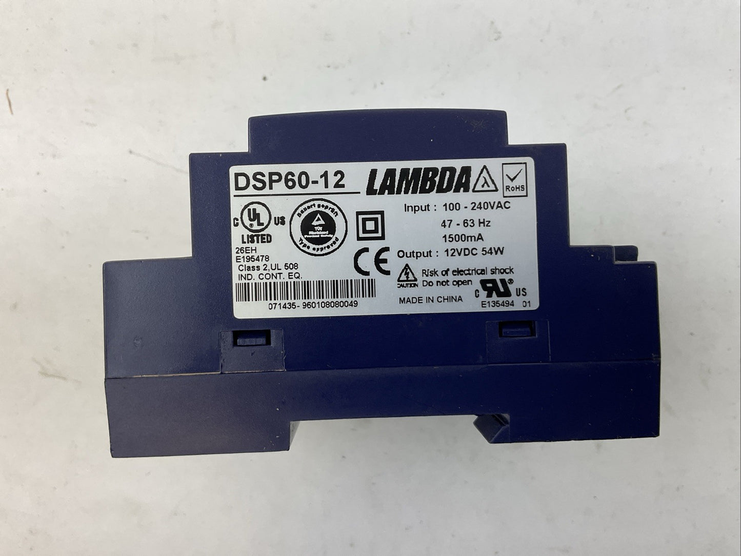 LAMBDA DSP60-12 OUTPUT 12VDC 54W INPUT 100-240VAC 1500mA POWER SUPPLY
