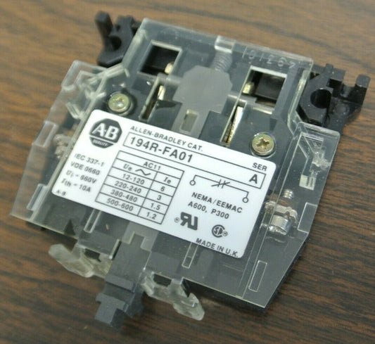 ALLEN-BRADLEY 194R-FA01 / AUXILIARY CONTACT / 1 N.C. / NEW SURPLUS