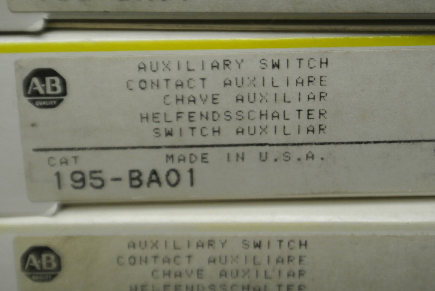LOT of 5 / ALLEN-BRADLEY 195-BA01 AUXILIARY SWITCH / AUX. CONTACT / NEW SURPLUS
