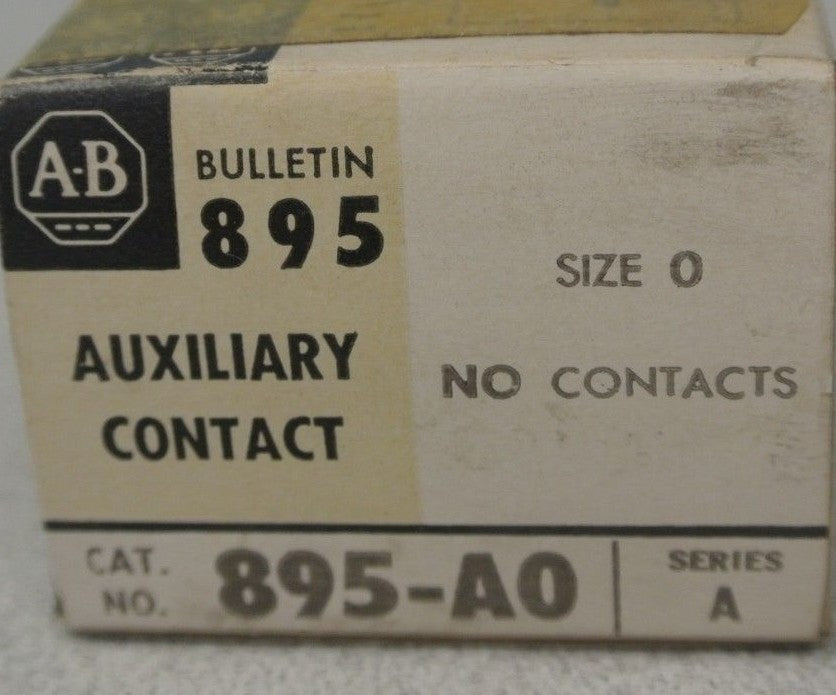 ALLEN-BRADLEY 895-A0 AUXILIARY CONTACT / SIZE 0 / N.O. CONTACTS / NEW SURPLUS