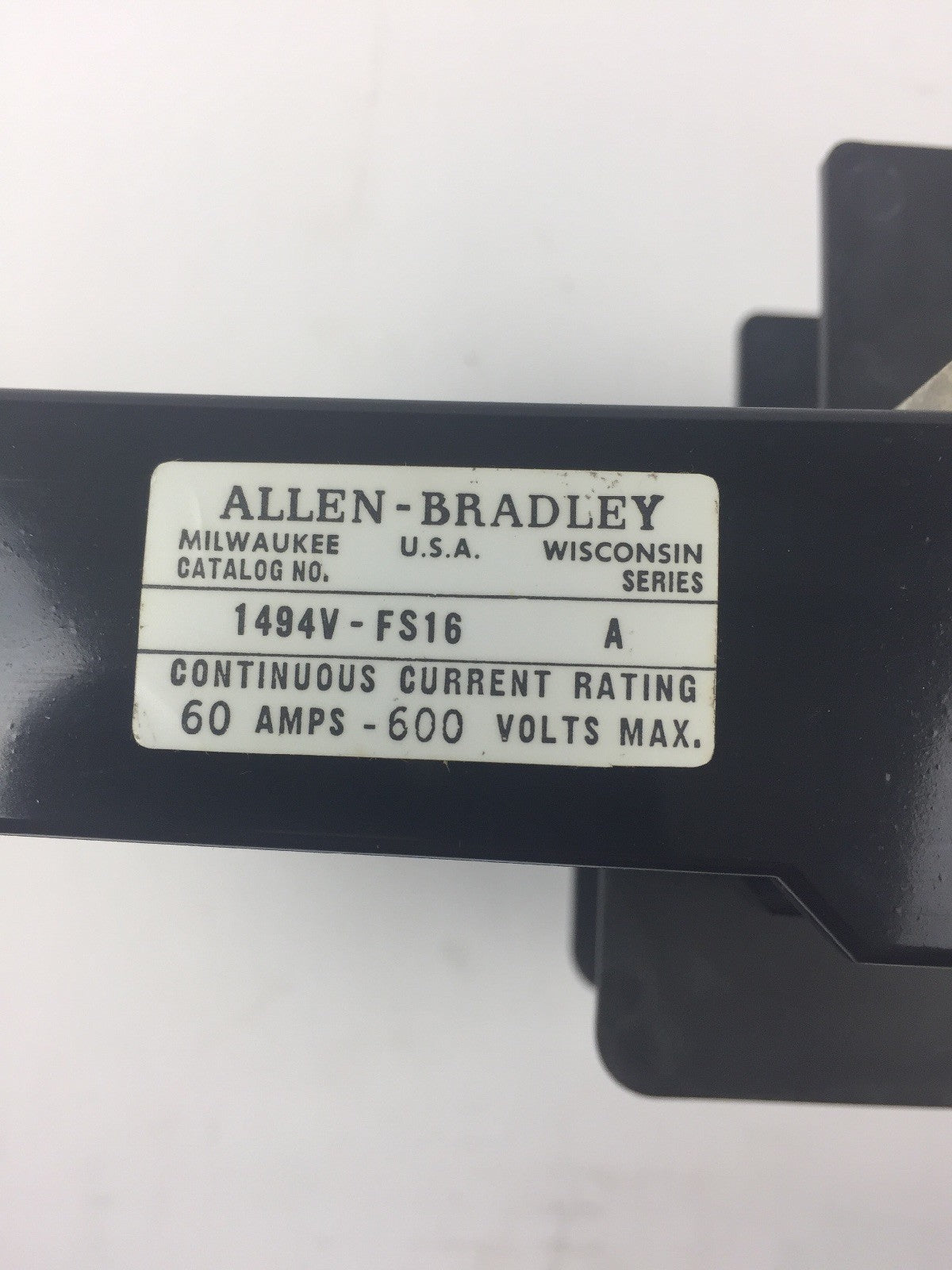 ALLEN BRADLEY 1494V-FS16 TRAILER FUSE BLOCK KIT 600V CLASS H J & K61-100A FUSE