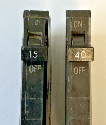 GENERAL ELECTRIC TQP 40A& TQP 15A CIRCUIT BREAKER 15A/40A 1POLE***LOTOF2***