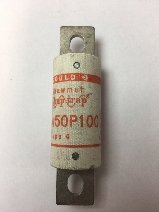 GOULD SHAWMUT AMPTRAP A50P100 FUSE 100 AMP 500VAC TYPE 4 FORM 101