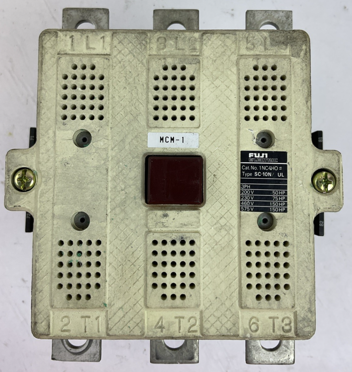 FUJI 1NC4HO CONTACTOR TYPE SC-10N/UL 600V 150HP 240A 3POLE COIL 100-120V 50/60HZ