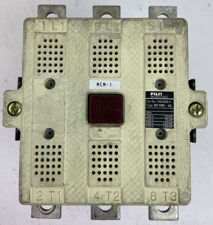 FUJI 1NC4HO CONTACTOR TYPE SC-10N/UL 600V 150HP 240A 3POLE COIL 100-120V 50/60HZ