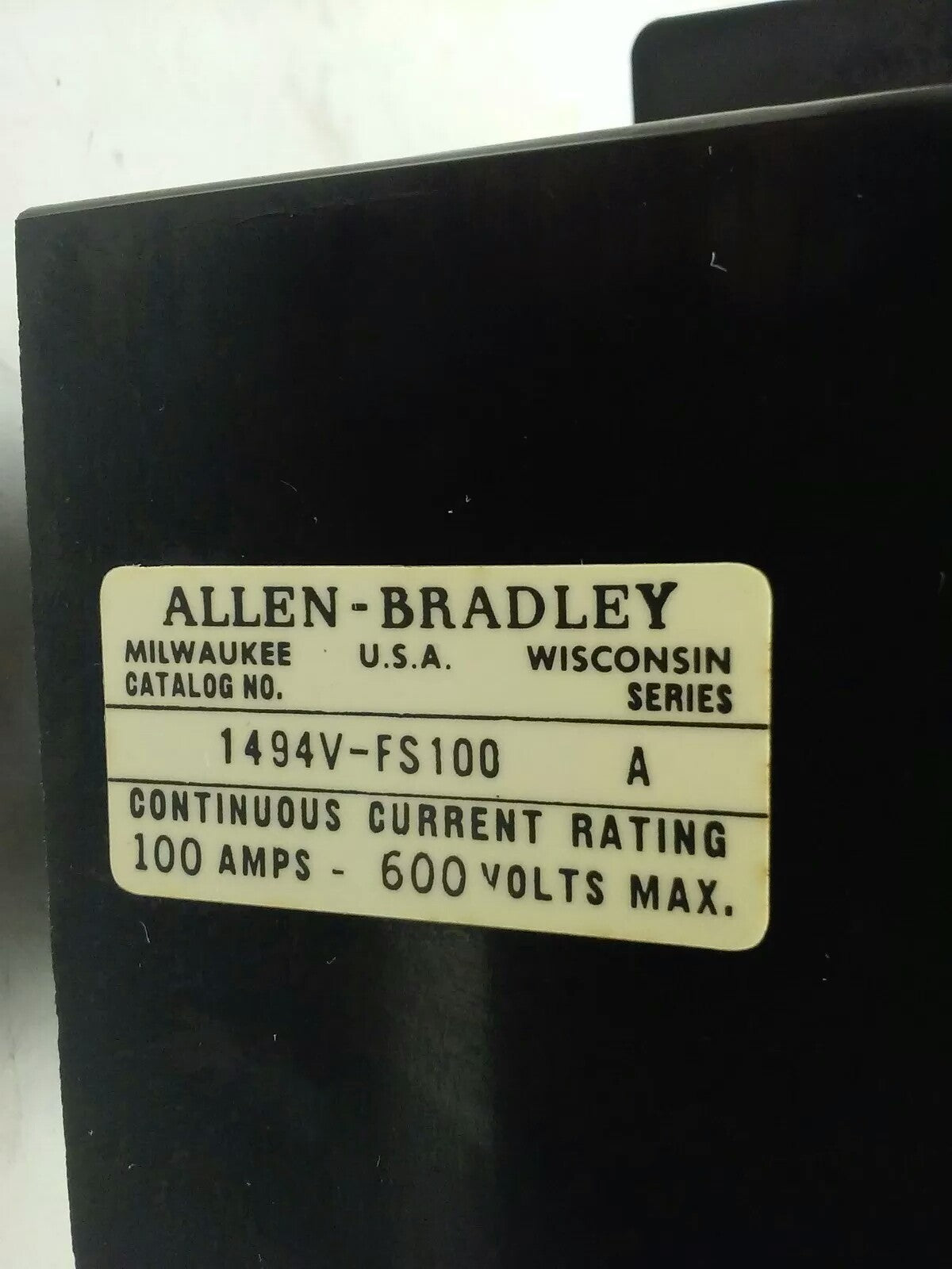 ALLEN BRADLEY 1494V-FS100 FUSE BLOCK, 100A, 600V, 1494V, 1494VFS100, NEW OTHER