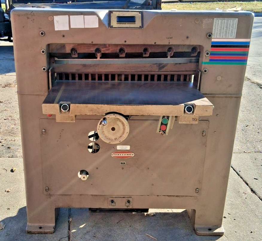 CHALLENGE 305 MC HYDRAULIC PAPER CUTTER 6A MAIN FUSE CENTURY 3HP 1750RPM MOTOR
