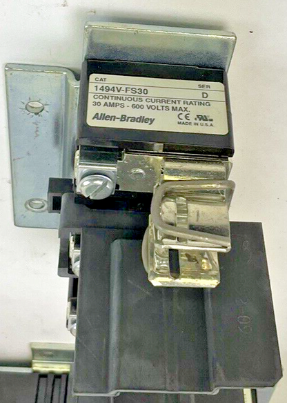 ALLEN BRADLEY 1494V-DS30 FUSIBLE DISCONNECT SWITCH SER.D  W/ 1494V-FS30 SER.D