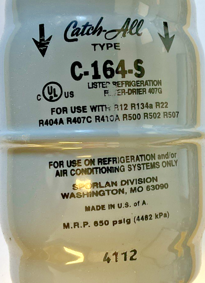 SPORLAN C-164-S CATCH-ALL FILTER-DRIER 1/2 ODF SOLDER 650PSIG