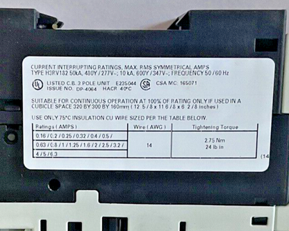 SIEMENS 3RV1821-1FD10 COMBINATION MOTOR CONTROL 5A