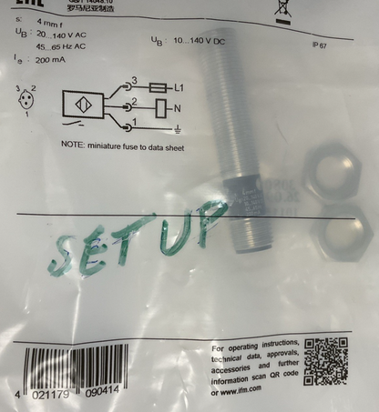 IFM IFK2004BAROA/SL/LS-100AK PROXIMITY SENSOR  140VAC/VDC 65HZ