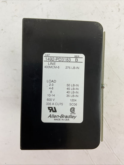 ALLEN BRADLEY 1492-PD3183 POWER TERMINGAL BLCK 600V 335A