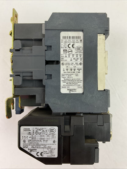TELEMECHANIQUE STARTER (LC1 D80 CONTACTOR 600VAC 60HP COIL 120V + LRD33 48-65A)