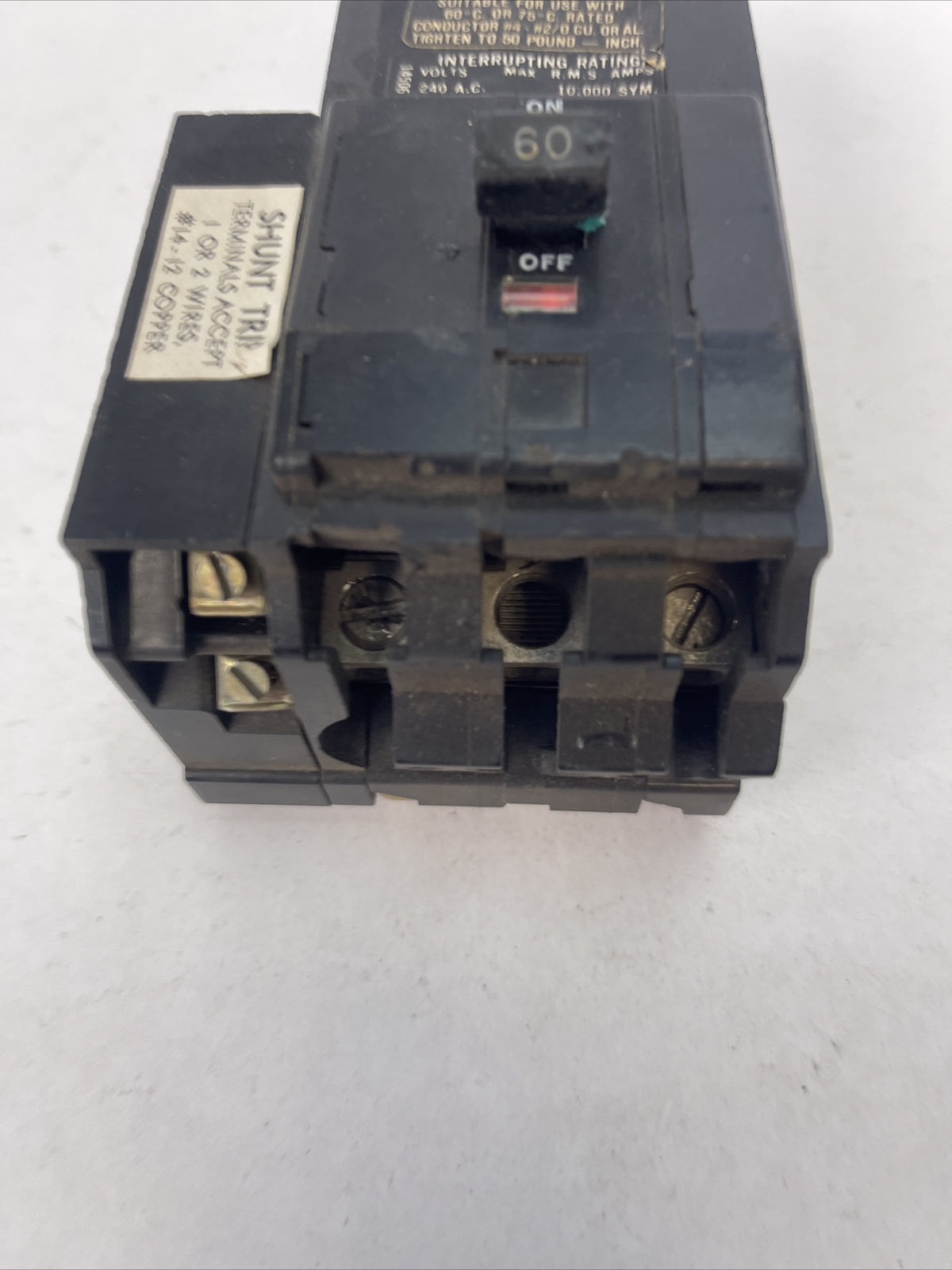 SQUARE D Q1L3601021 CIRCUIT BREAKER 60AMP 240VAC