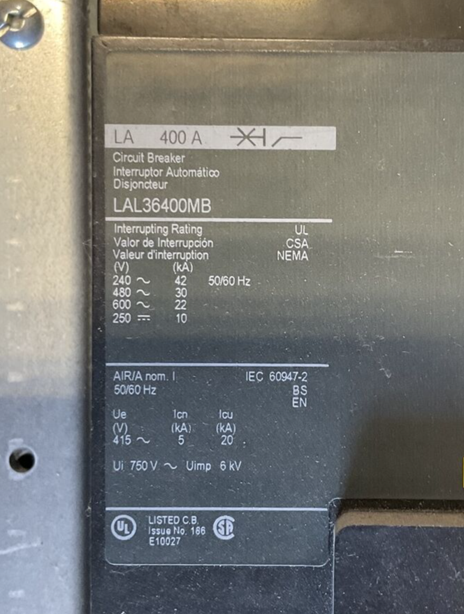 SQUARE D MH62WP TYPE3R 400A 3POLE MAIN W/ QTY8 50A 2POLE PANEL