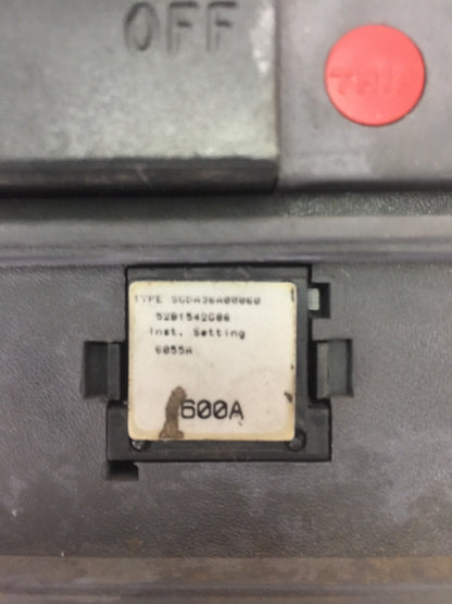 GE SGDA36AN0600 CIRCUIT BREAKER 600VAC 600A 3P SPECTRA RMS SGDA36A00060 TRIP