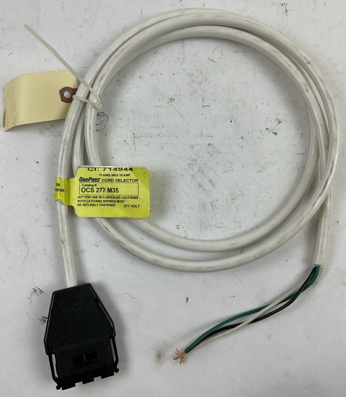ONEPASS CORD SELECTOR OCS 277 M35 277VOLT 18AWG 10AMP