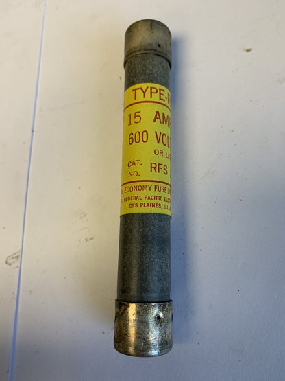 Economy Fuse RFS15 15A 600V Fuse "Lot of 10"