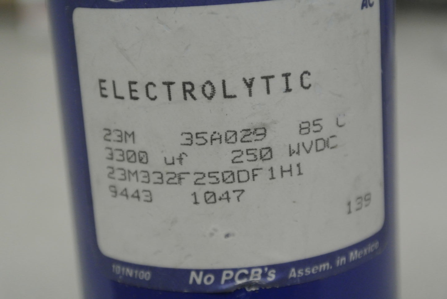 GE 23M332F250DF1H1 ELECTROLYTIC CAPACITOR / 3300µF / 250WVDC