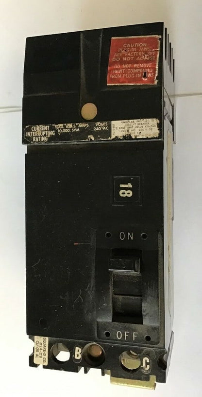 SQUARE D FA22015BC CIRCUIT BREAKER 15AMP 2POLE 240VAC/250VAC