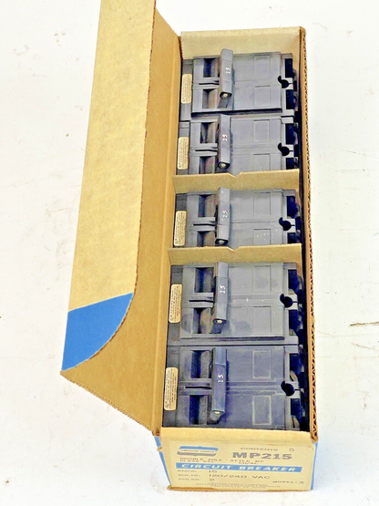 CROUSE-HINDS *BOX OF 5* - MP215 - 2 POLE, 15 A, 240 VAC CIRCUIT BREAKER