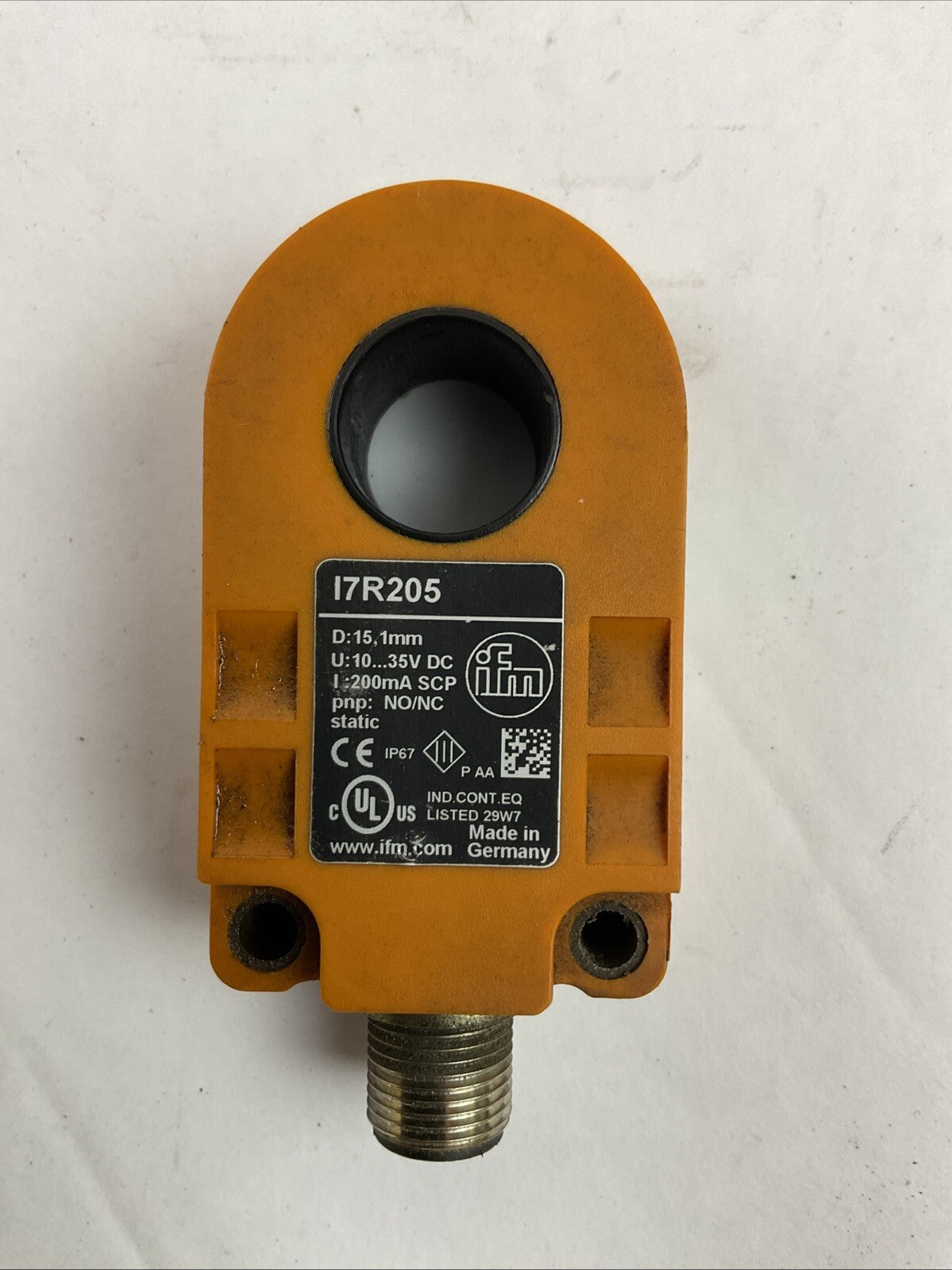 IFM I7R205 INDUCTIVE RING SENSOR 10-30VDC 200mA