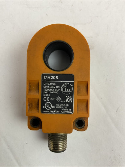 IFM I7R205 INDUCTIVE RING SENSOR 10-30VDC 200mA