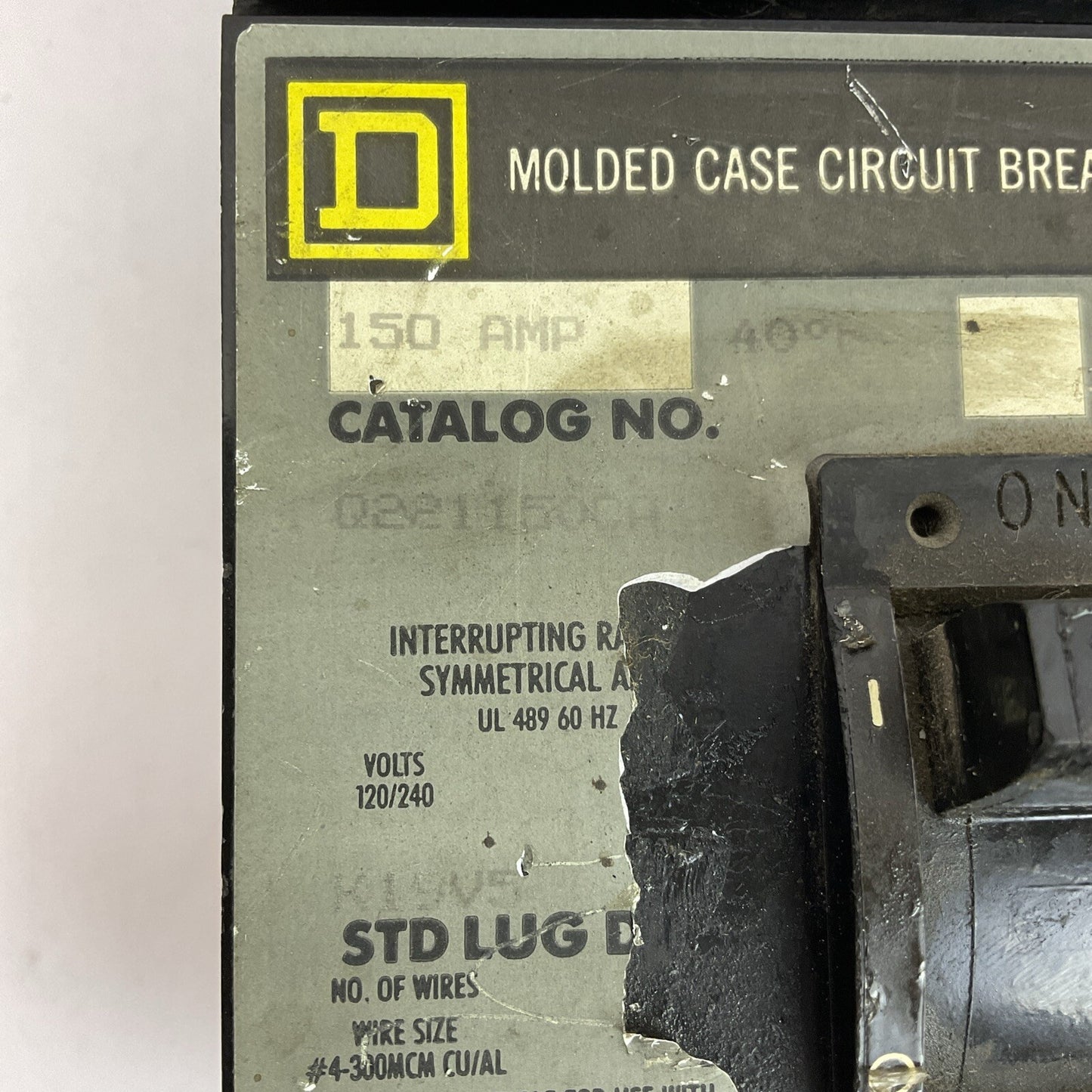 SQUARE D Q221150CA CIRCUIT BREAKER 150A 120/240