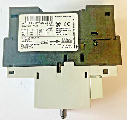 SIEMENS 3RV1421-1AA10 MOTOR CONTROL 3RV1901-1E 33A 480V***LOTOF2***